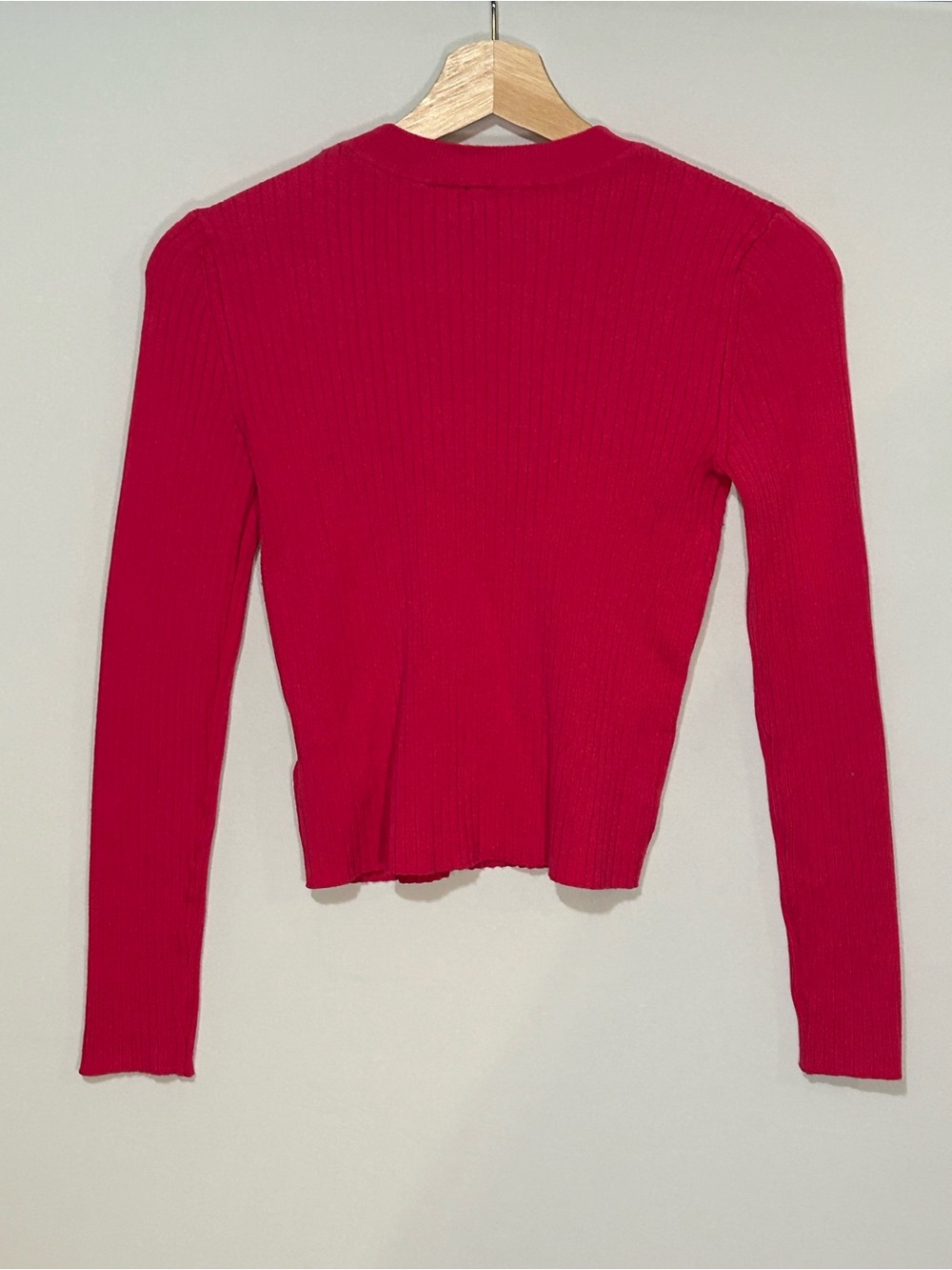 H&M Divided Raspberry Pink Ribbed Cropped Sweater Small - Picture 4 of 7